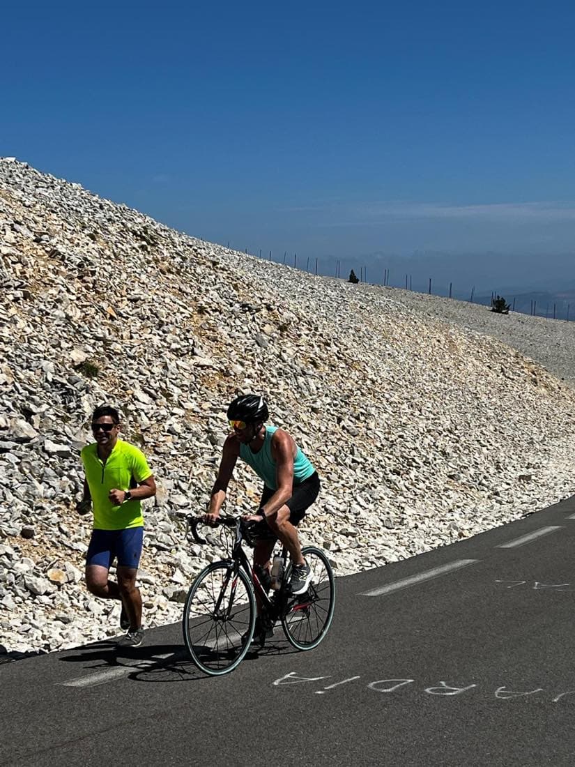 Riding up the bare white scree of Mont Ventoux
