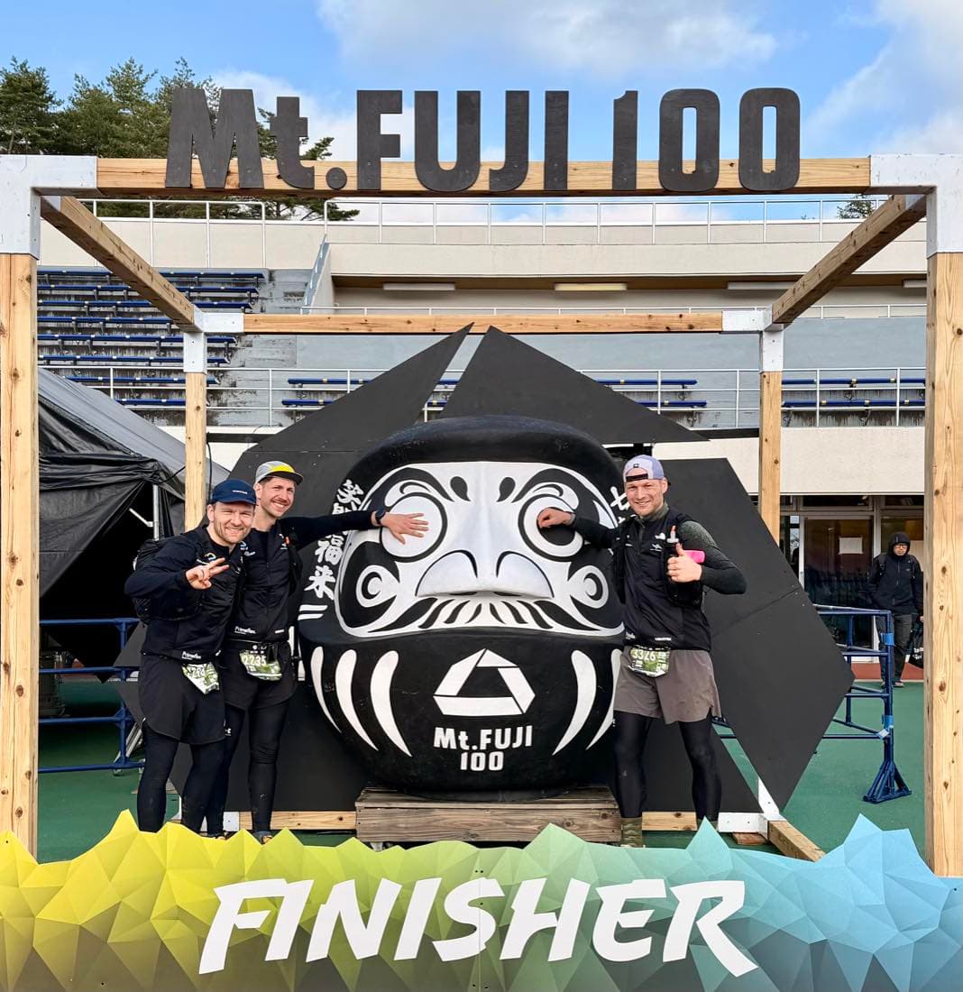 At the Mt Fuji 100 finisher gate in Japan